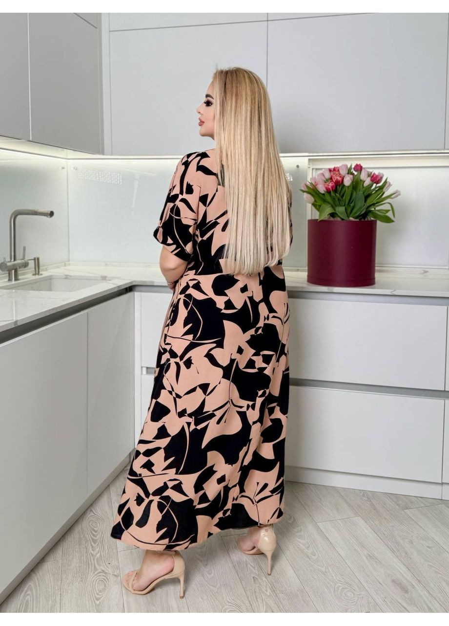 Черное праздничный, повседневный, кэжуал женское платье свободного кроя Style Point с цветочным принтом