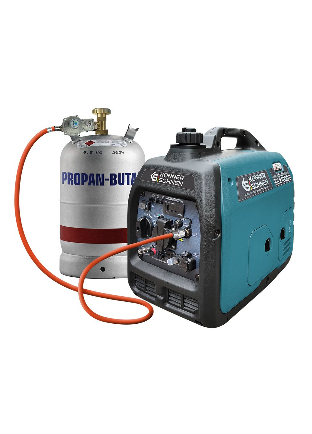 Інверторний генератор KS 2000iG S (2 кВт, 50 Гц, 230 В, 5 л, 0.8 л/год) бензиновий/газовий однофазний (22957) No Brand (331344931)