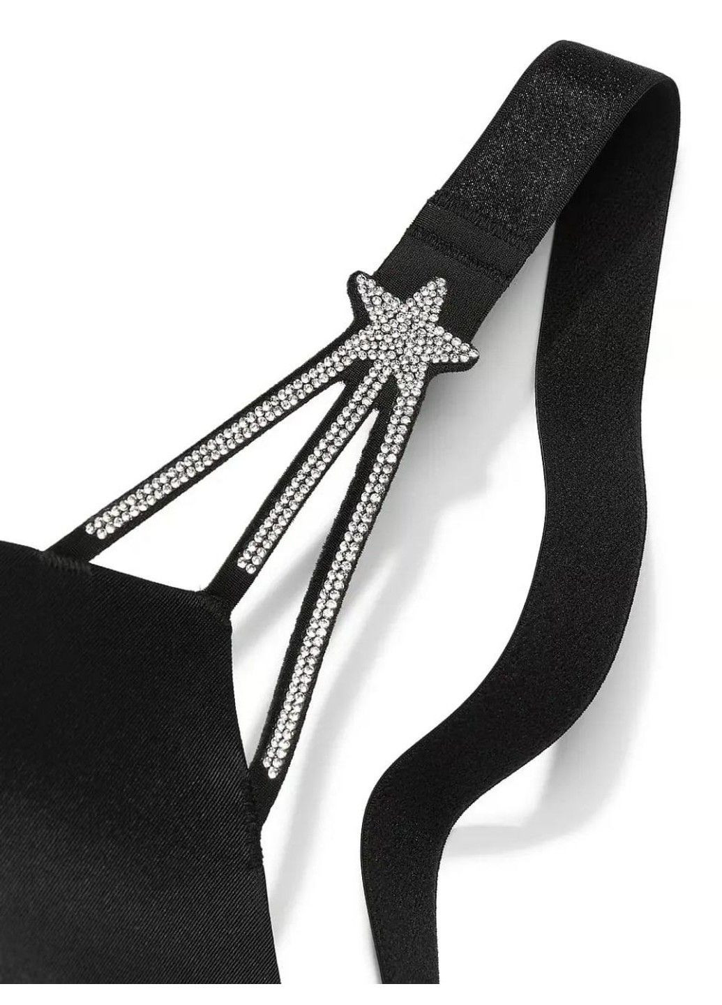 Чорний бюстгальтер з пуш-ап зі стразами starstruck shine strap push-up bra чорний Victoria's Secret