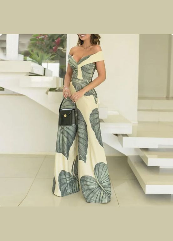 Зеленое праздничный, коктейльное, деловое, повседневный, вечернее зеленое платье комбенизон. размер s. Fashion с абстрактным узором