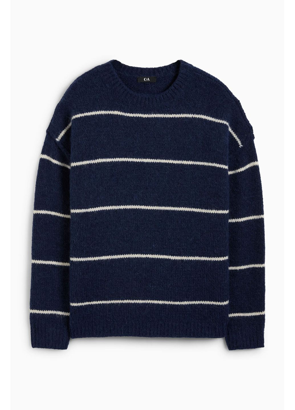 Темно-синій демісезонний светр з вовною та альпакою C&A