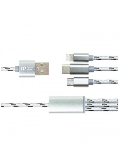 Дата кабель USB 2.0 AM to Lightning + Micro 5P + TypeC 1.0m 2.1A (CA910663) PowerPlant usb 2.0 am to lightning + micro 5p + type-c 1.0m 2 (268144133)