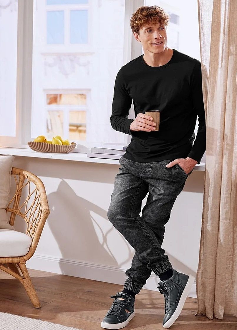 Серые демисезонные джоггеры джинсы Livergy