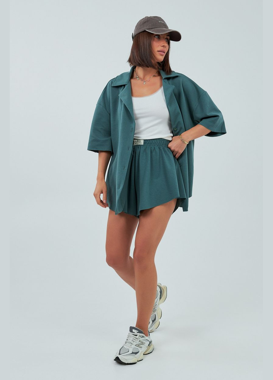 Трикотажний костюм з шортами та сорочкою Lurex (339433449)