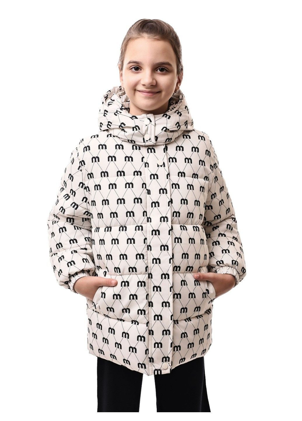 Белая куртка зимняя для девочки подростка AMMY