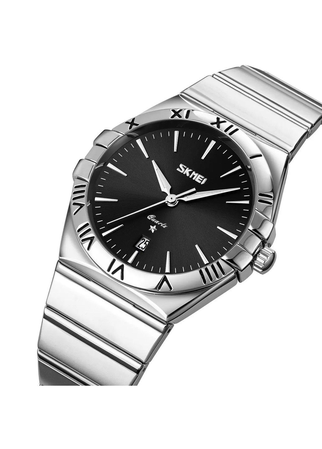 Мужские классические часы 9257 (Серебристые с черным циферблатом) Skmei (314483620)
