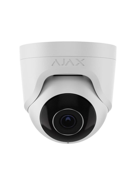 IP-Камера дротова TurretCam, 8мп, 4мм, Poe, True WDR, IP 65, ІЧ 35м, аудіо, кут огляду 75°до 85°, купольна, біла Ajax (314980997)