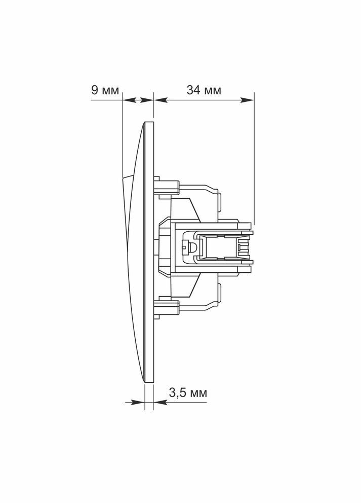 Прохідний вимикач 2-клавішний з підвищеною вогнетривкістю BINERA VF-BNSW2P-W Videx (282312910)