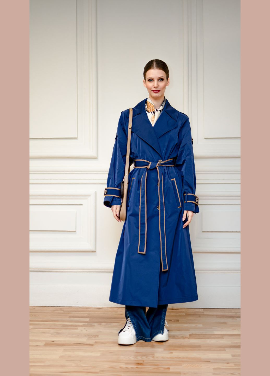 Синяя летняя легкий базовый тренч таур Dolcedonna