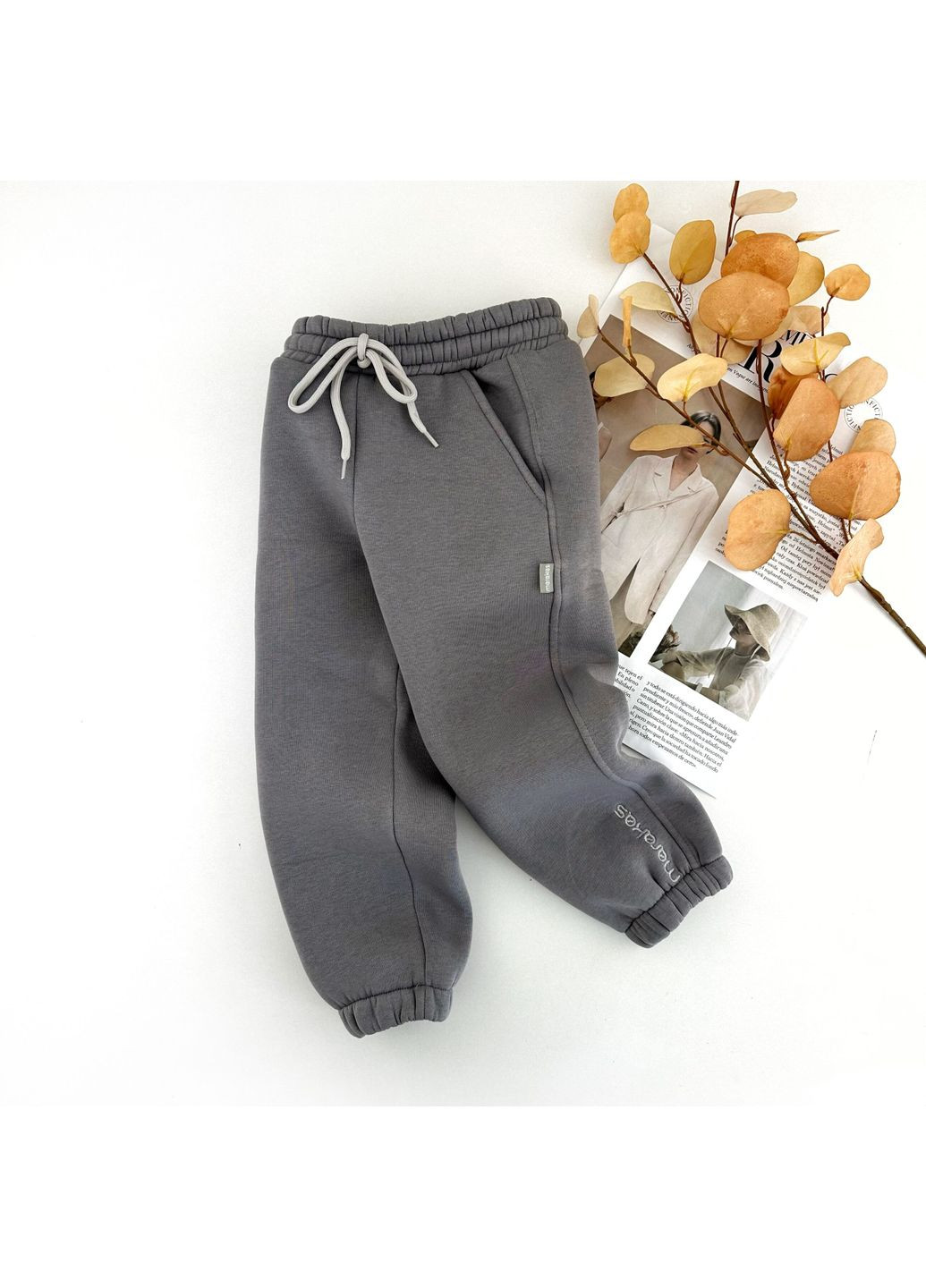 Дитячі спортивні штани на футорі для хлопчика та дівчинки з карманами (4TR-G-01-10241) Marakas (364828297)