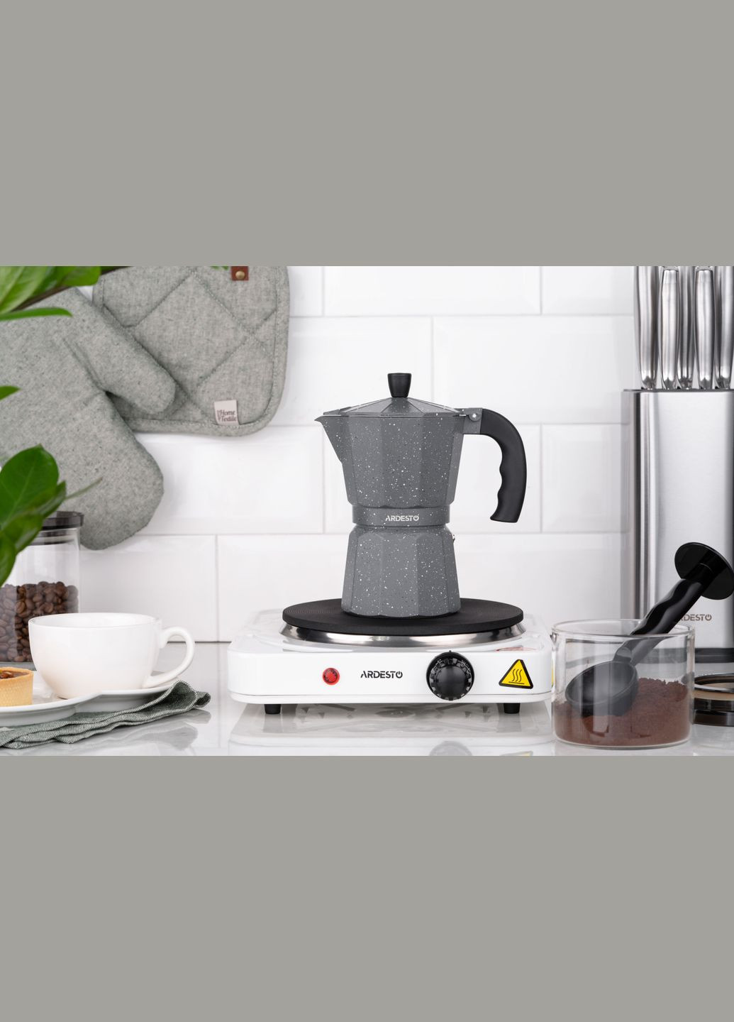 Гейзерная кофеварка Gemini Molise, 9 чашек, серый, алюминий Ardesto (314781170)