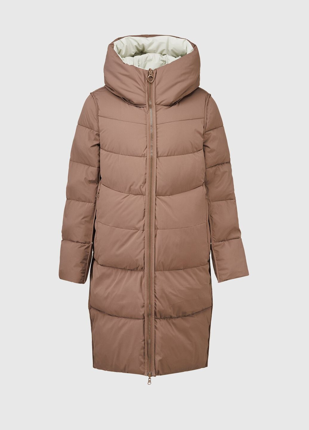 Комбінована зимня куртка однотонна жіноча 3280 (2000990653932w) shop (2000990653932) Towmy