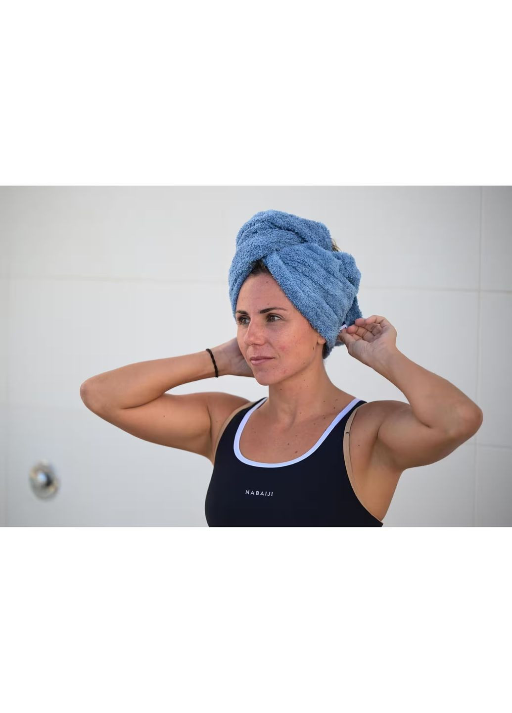 Полотенце - Тюрбан для Волос из Мягкой Микрофибры Синий Nabaiji синий