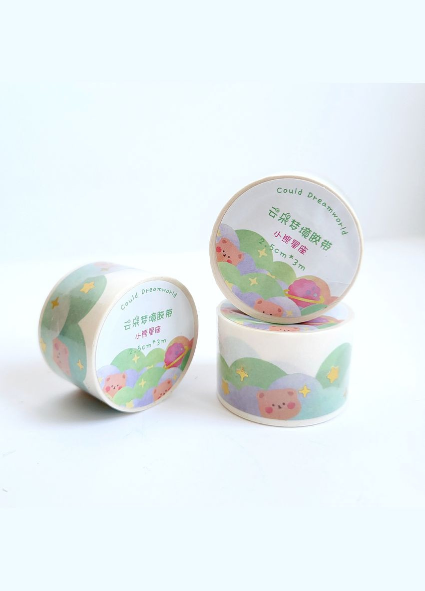 Декоративний скотч для творчості 3 м зелені хмаринки Star sky Purple No Brand (322872571)