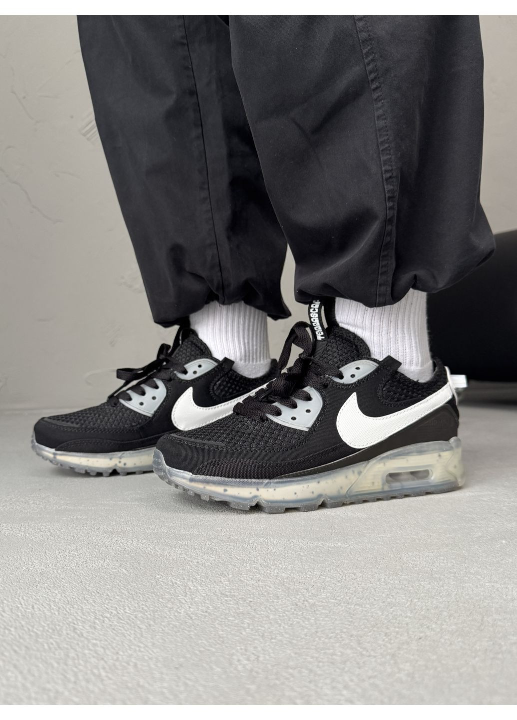 КРОССОВКИ ЖЕНСКИЕ NIKE AIR MAX TERRASCAPE 90 BLACK / WHITE НАЙК АИР МАКС ТН ПЛЮС No Brand чёрные демисезоны (368887963)