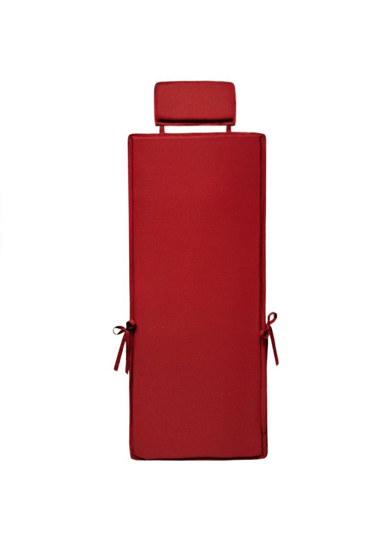 Матрас для лежака шезлонга с подголовником 150х50х3 см красный No Brand (331770648)