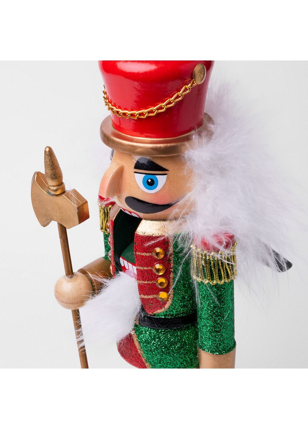 Фігурка декоративна Лускунчик 30см дерево червоно-зелений (974679) Novogod'ko (368290375)