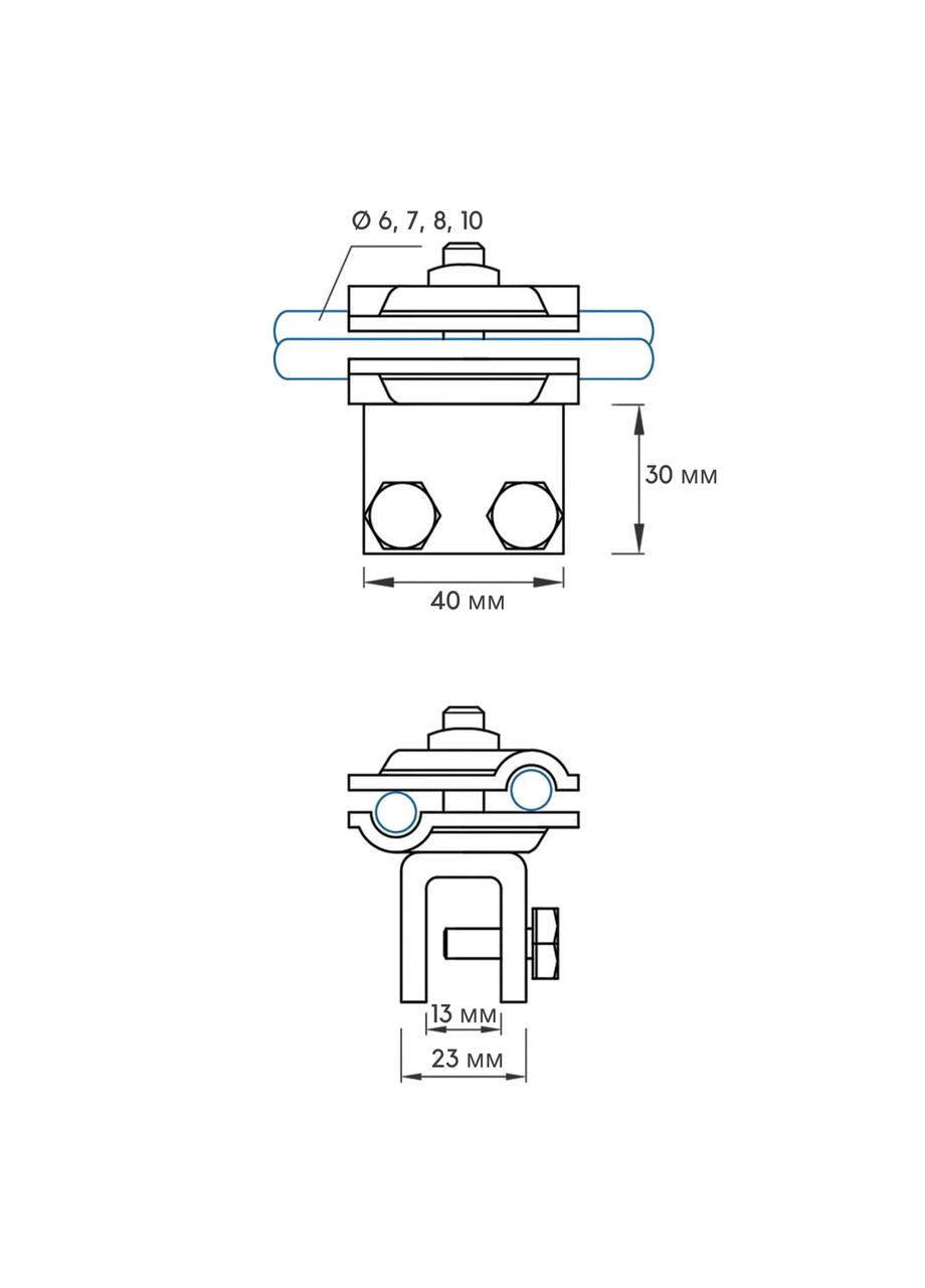 Зажим фальцевой для катанки Ø 6, 7, 8, 10 мм универсальный VARIO/ADAPT No Brand (364956205)