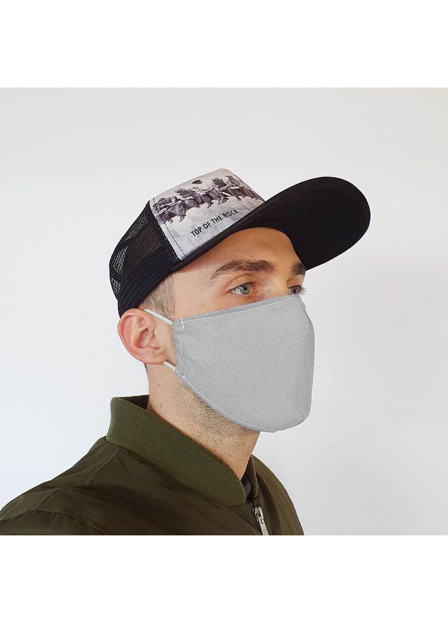 Маска захисна на обличчя багаторазова 2х шарова сіра (М2004) Попелюшка (364727805)