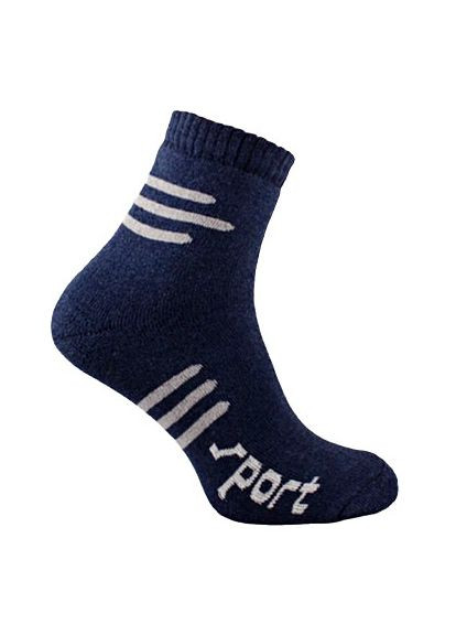Темно-сині шкарпетки чоловічі середні спорт зимові (махра) тм Добра Пара смужки (317891284)