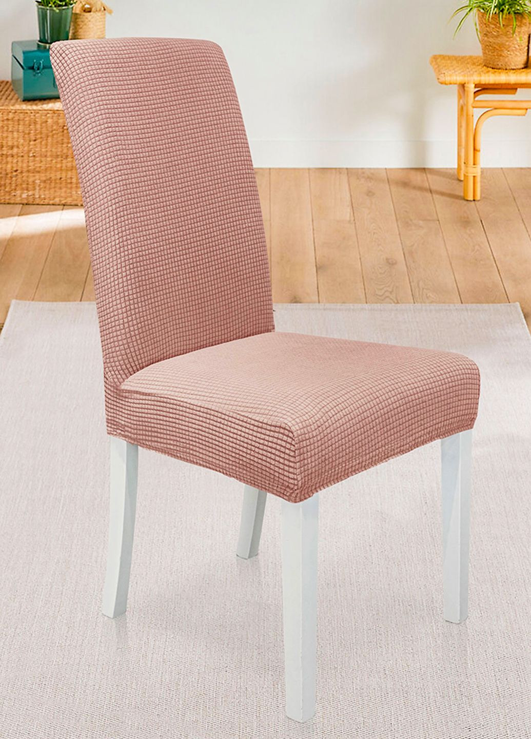 Чохол на стілець універсальний Corn Fleece капучино Love You (325221254)