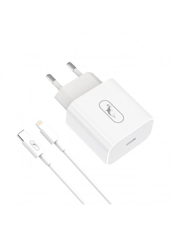 Сетевое зарядное устройство SC38T (USB TYPE-Cx2.4A) White (MZP-000182) + кабель Lightning SkyDolphin (368590032)