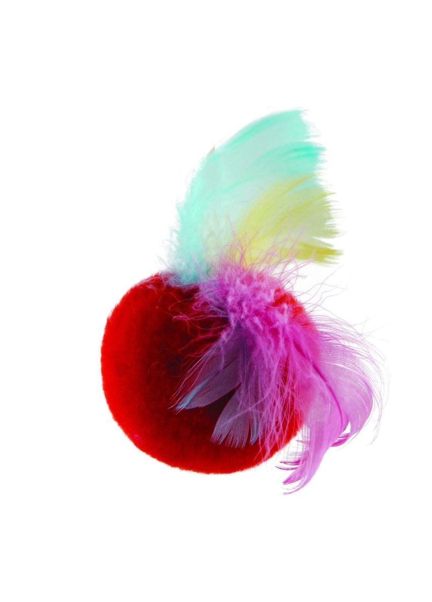 Игрушка для кота Мяч с перьями, плюш Природа (292258837)