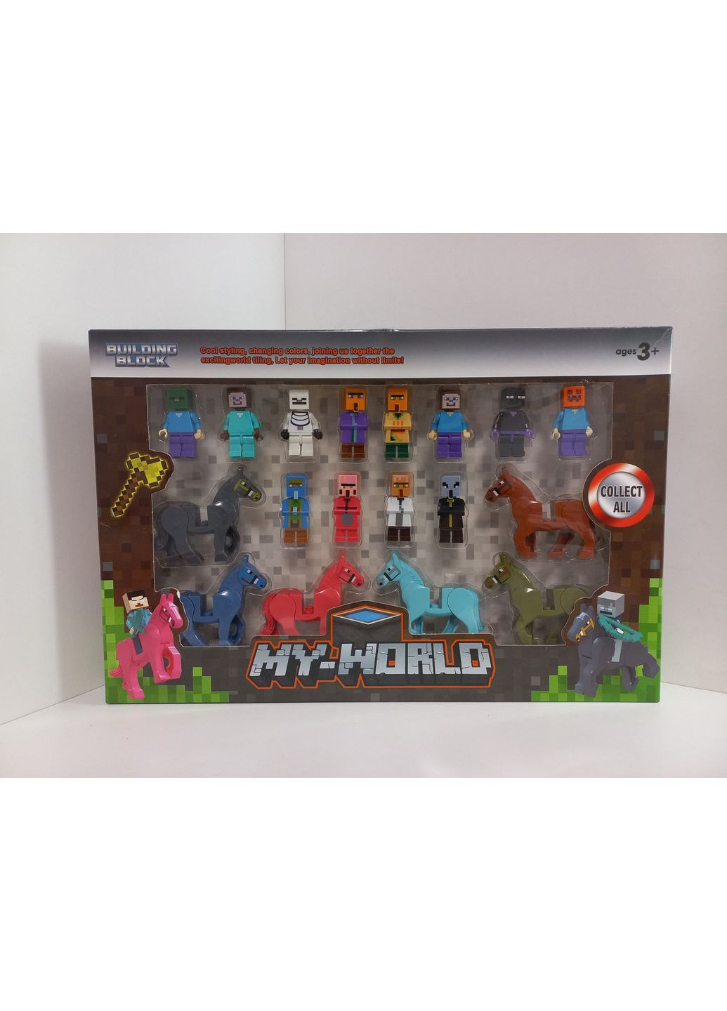 Набір фігурок Майнкрафт Minecraft Герої та Коні 18 штук No Brand (362193099)