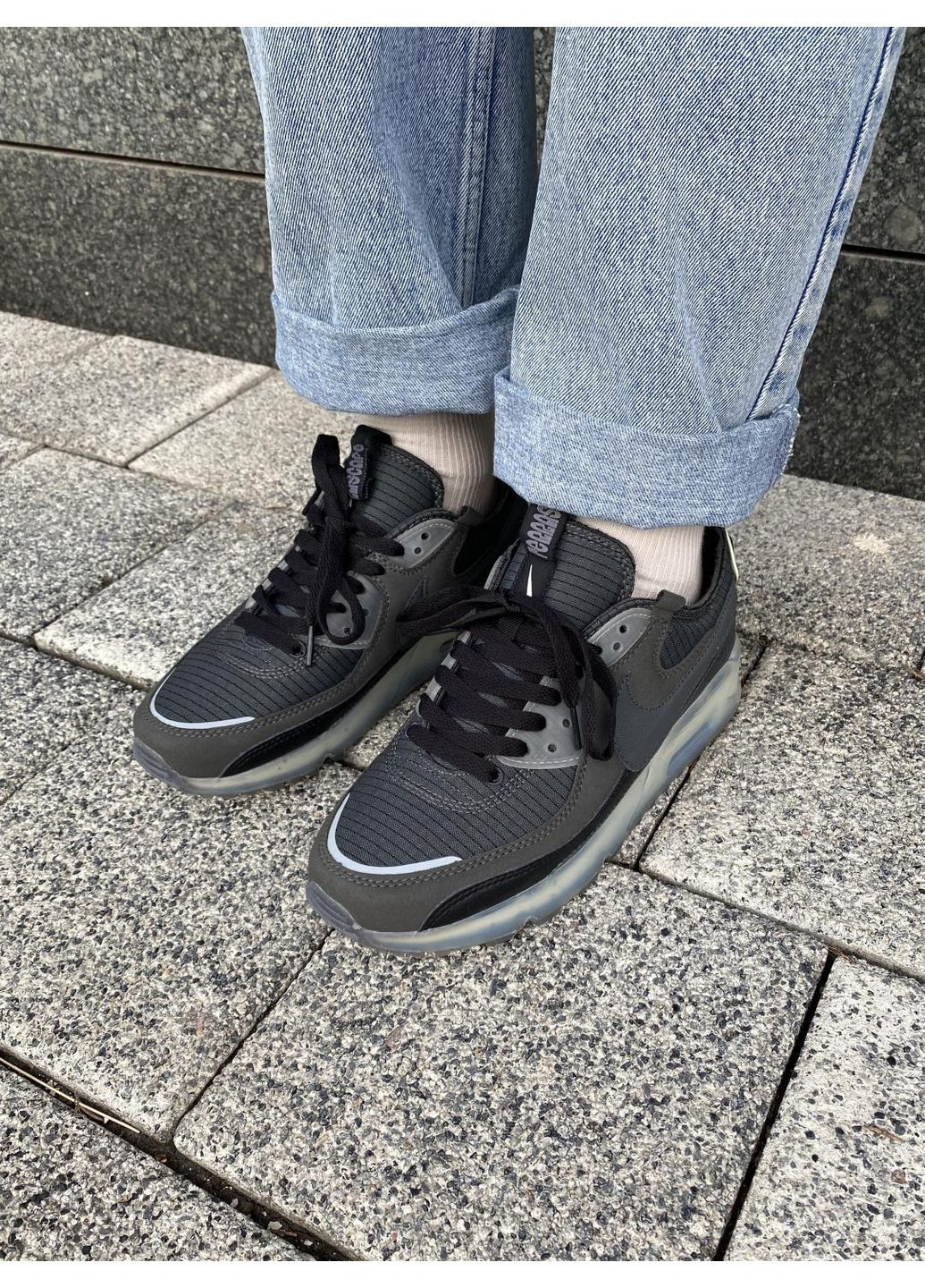 КРОССОВКИ ЖЕНСКИЕ NIKE AIR MAX TERRASCAPE 90 BLACK GREY НАЙК АИР МАКС ТН ПЛЮС No Brand серые демисезоны (367169453)