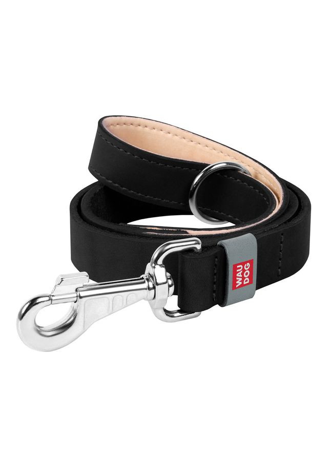 Повідець для собак шкіряний WAUDOG Classic, Ш 14 мм, Дов 122 см чорний No Brand (363198075)