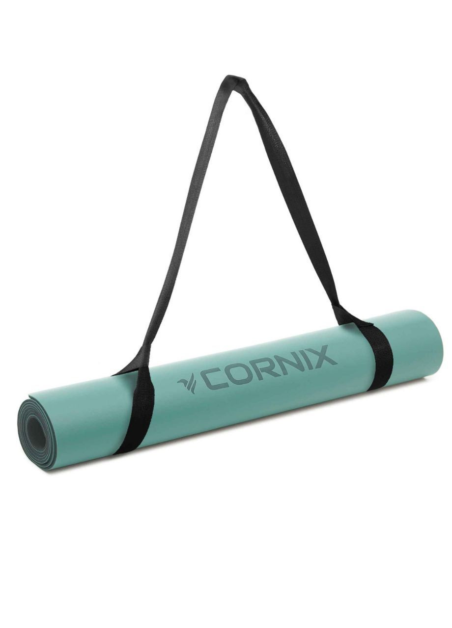 Килимок для йоги каучук 183x68x0.4 см Зелений Cornix (368992921)