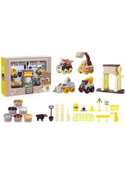 Тісто для ліплення CN 2617-1 будівельний майданчик, машинки-конструктори, 6 кольорів тіста, аксесуари, наліпки, в коробці МІС (368771540)