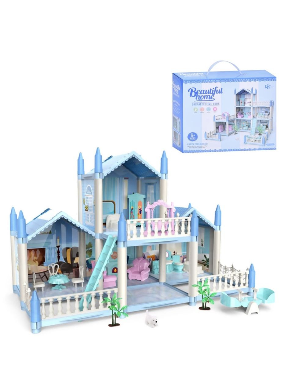 Домик для кукол 35*27*52 кукольный дом с мебелью двухэтажных No Brand (370030893)