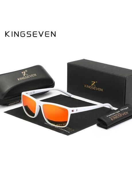 Мужские поляризационные солнцезащитные очки LC755 White Red KINGSEVEN (303110846)