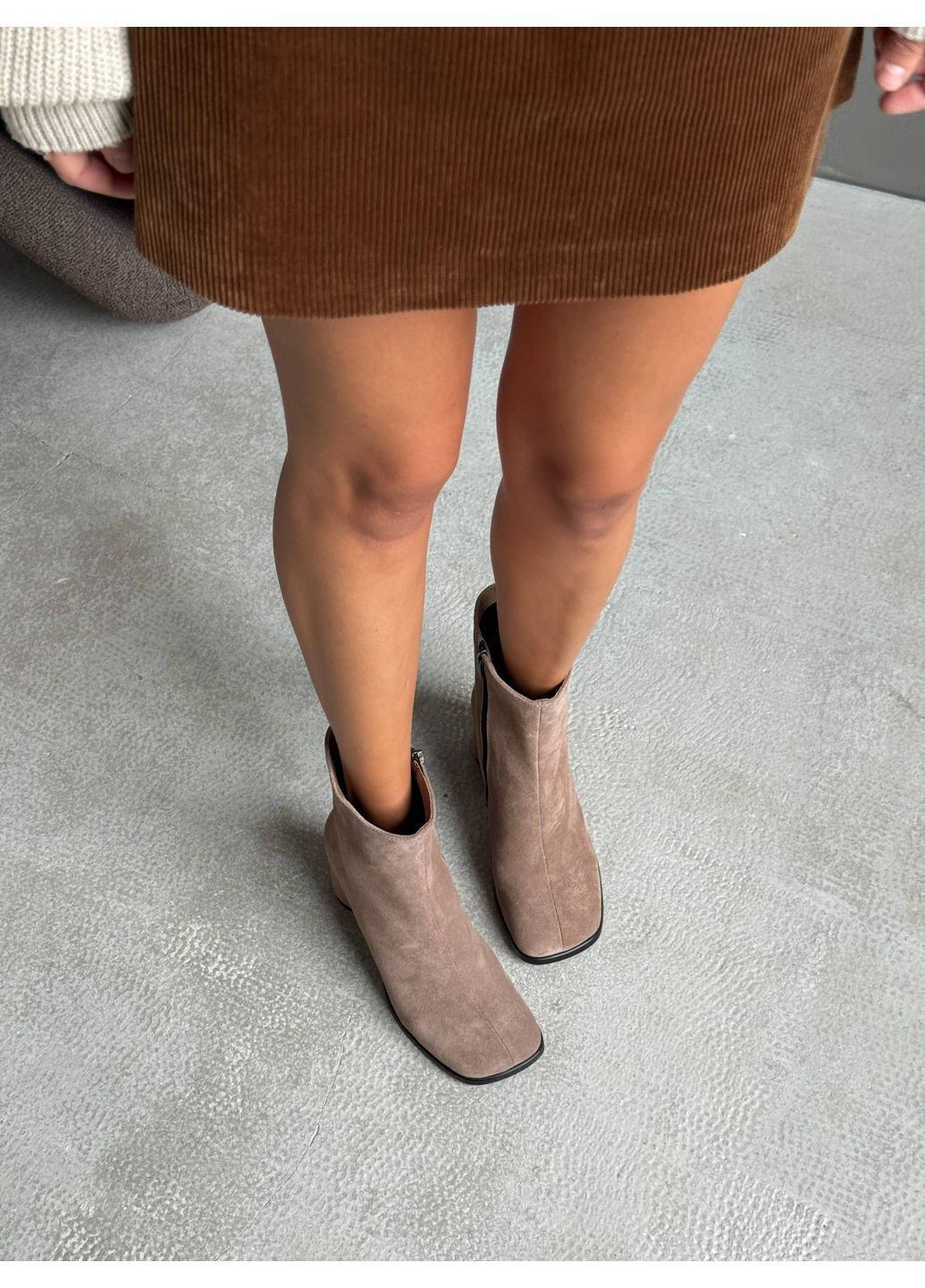 Темно-бежевые ботильоны "barefoot" No Brand