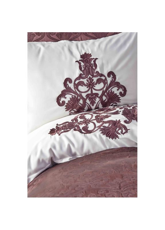 Набор постельного белья с покрывалом Diana bordo 2019-2 бордовый евро Karaca Home (285778486)