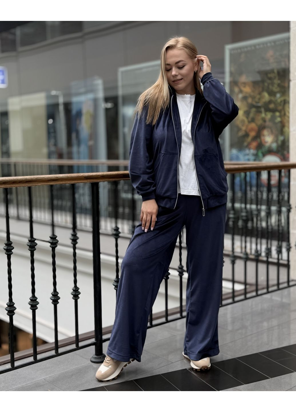 Костюм №7 кенгуру-зіп велюр темно-синій 4PROFI (370439322)