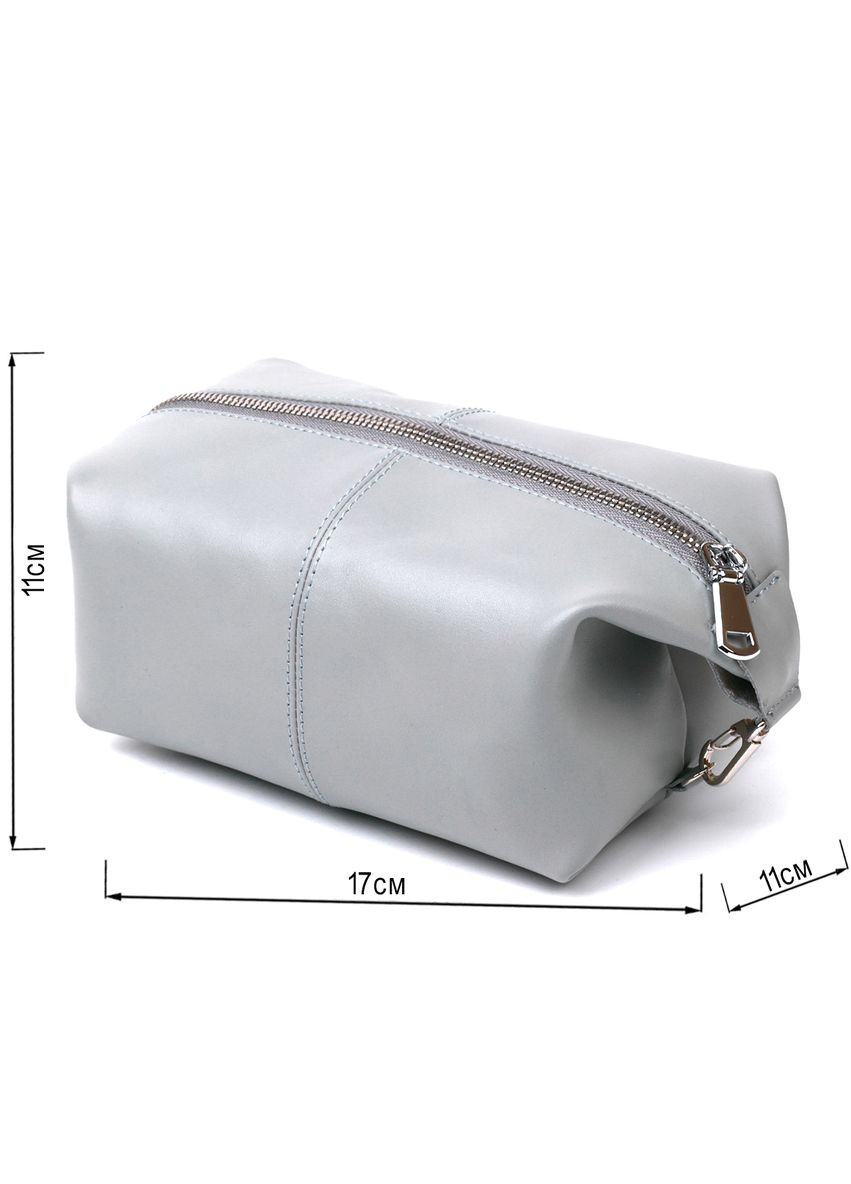 Практична шкіряна косметичка 16404 Сірий Shvigel (335032716)