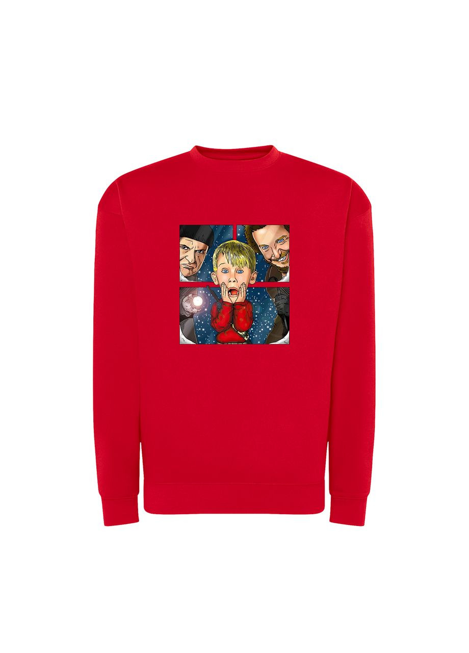 Красный новогодний свитшот с принтом "праздник без взрослых". один дома (10830233152) ТiШОТКА (368570534)