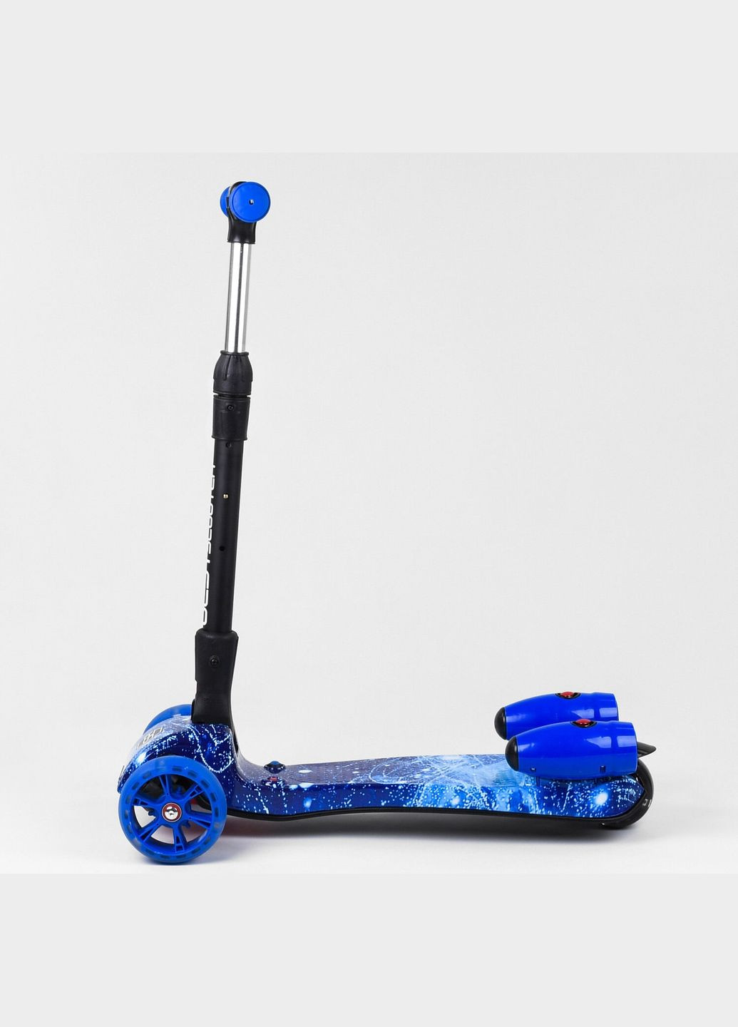 Дитячий самокат MAXI 13455. З парогенератором, музика, дим, світло, складане кермо. Синій Best Scooter (291985669)