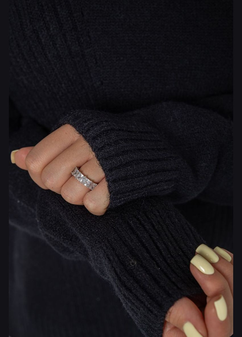 Черный демисезонный свитер - гольф женский шерстяной 244r2050 Sport Line