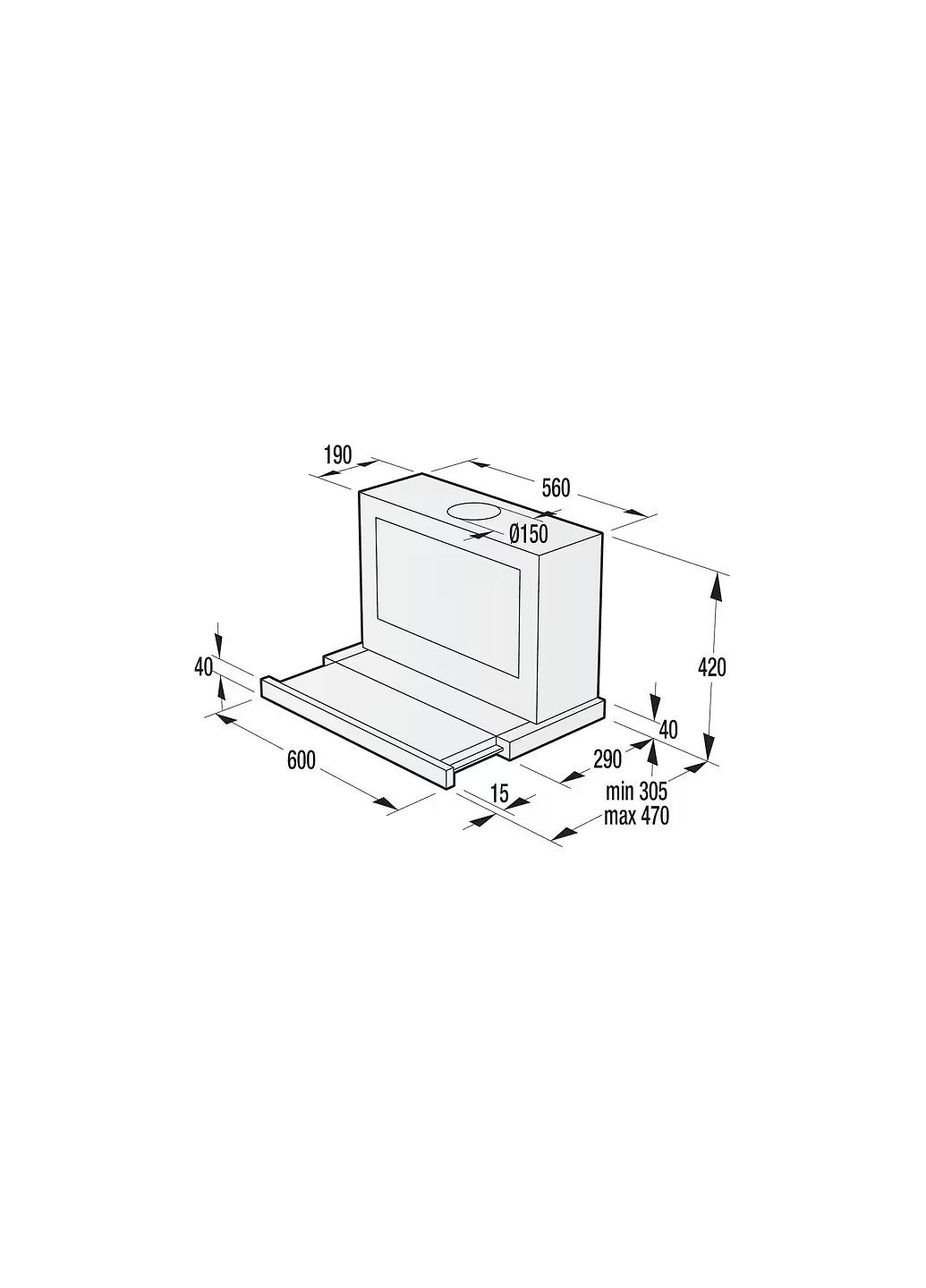 Вытяжка (BHP623E8X) нерж Gorenje (367057225)