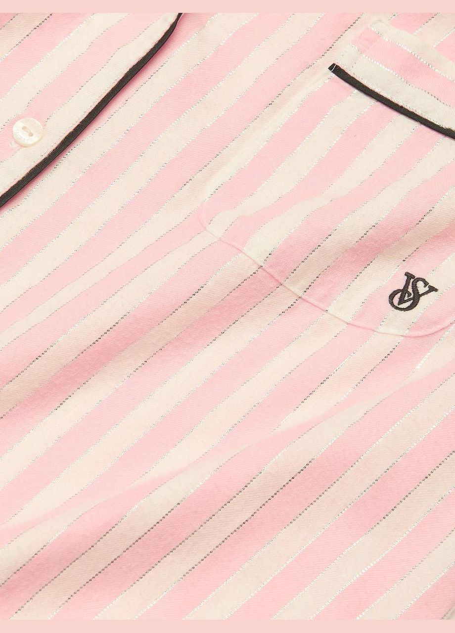 Розовая всесезон женская пижама (штаны+рубашка) flannel pajama розовая рубашка + брюки Victoria's Secret