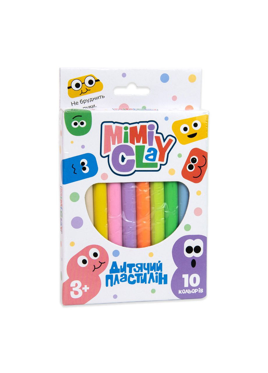Набір для творчості для дітей 3+ Mimi clay 10 кольорів, безпечний розвивальний пластилін Strateg (362435962)