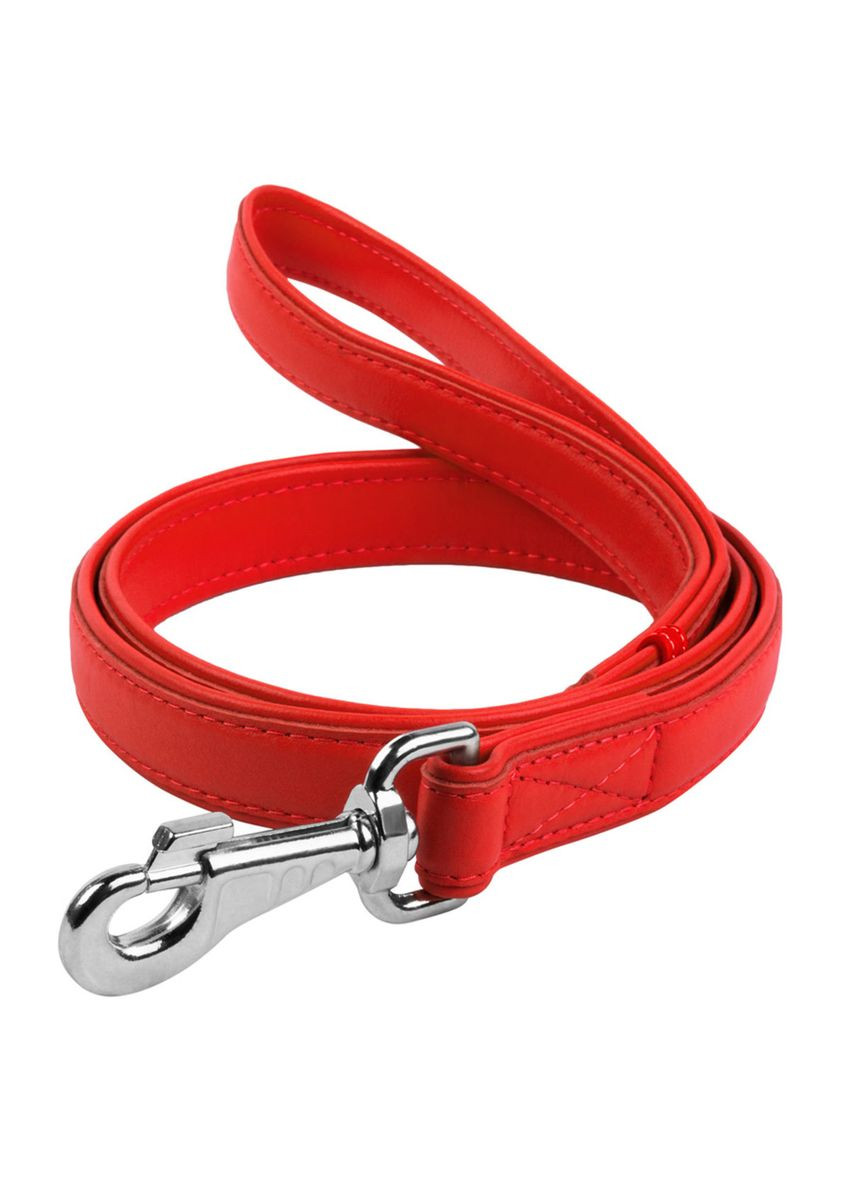 Поводок для собак кожаный Glamour, Ш 25 мм, Дл 122 см красный WAUDOG (322124564)