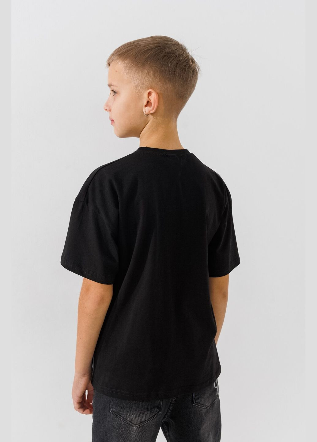 Черная футболка с принтом для мальчика 12135 128 см черный shop (2000990886941) Baby Show