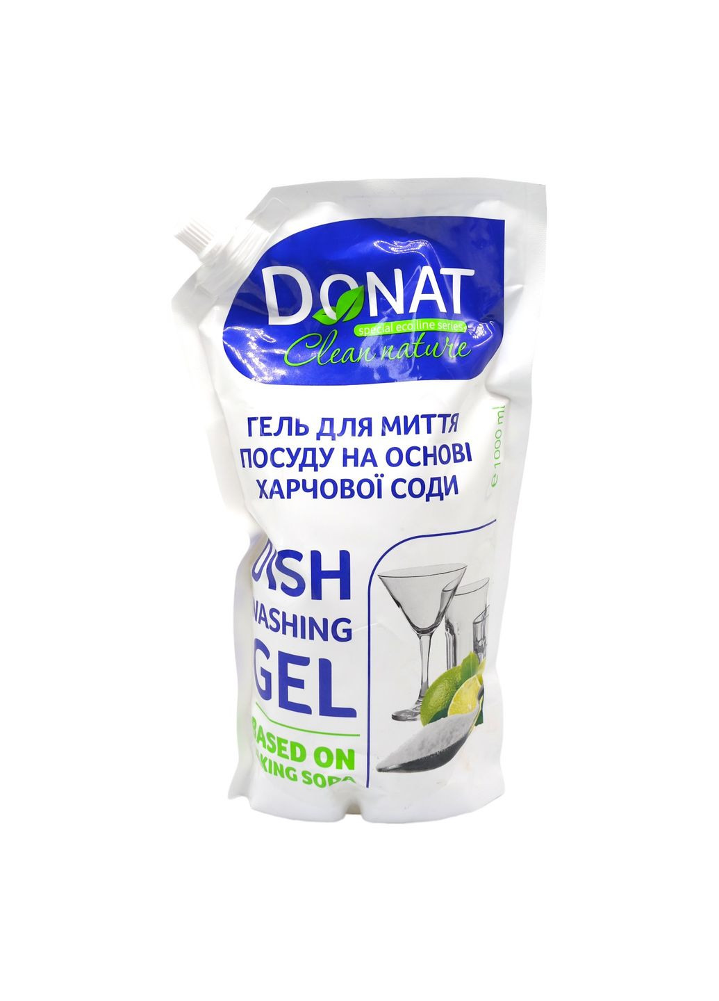Clean Nature Гель для миття посуду на основі харчової соди 1 л (запаска) Donat (308352058)