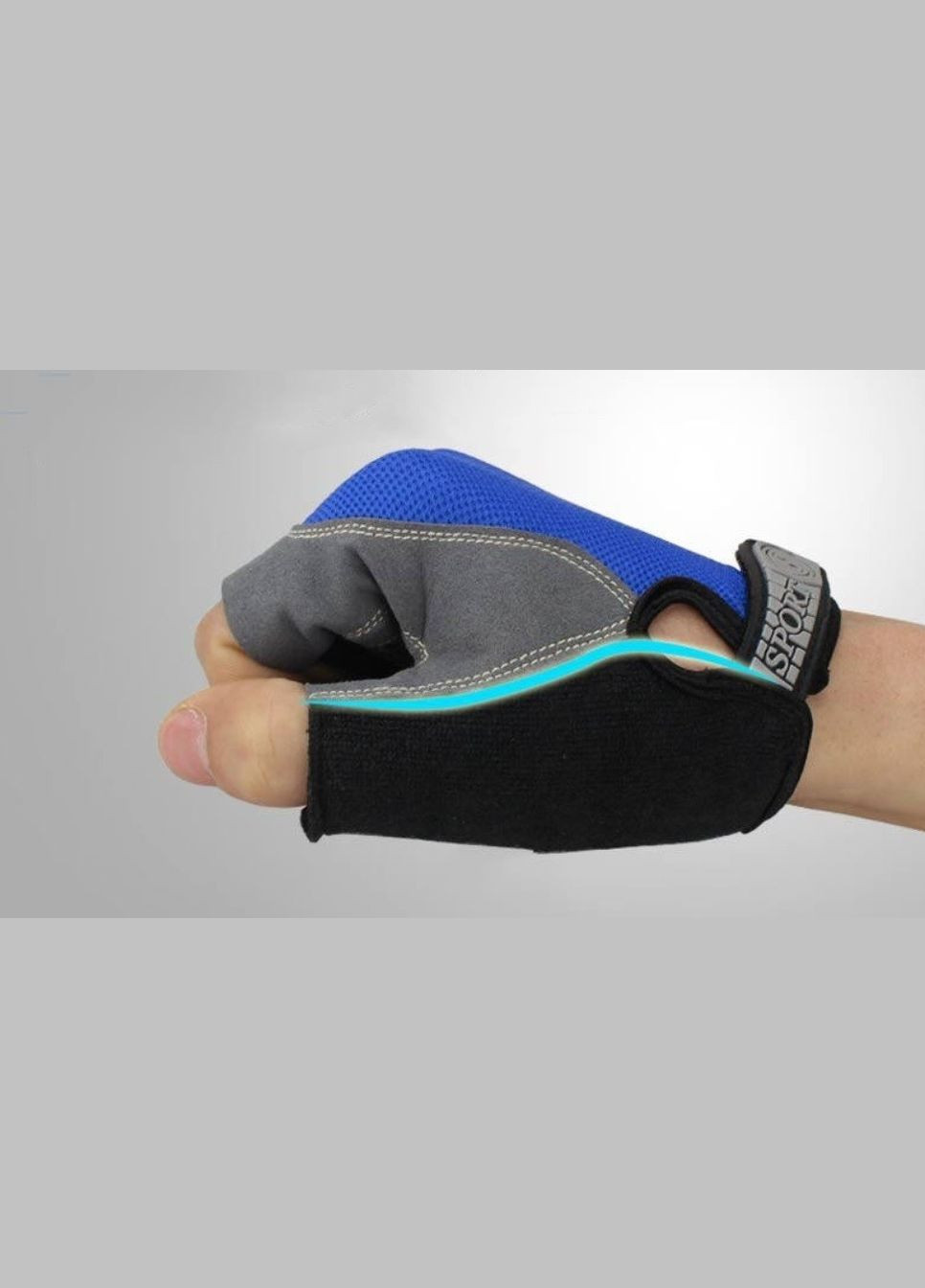 Велорукавиці без пальців Rogtyo Blue (63341544) No Brand (329443967)