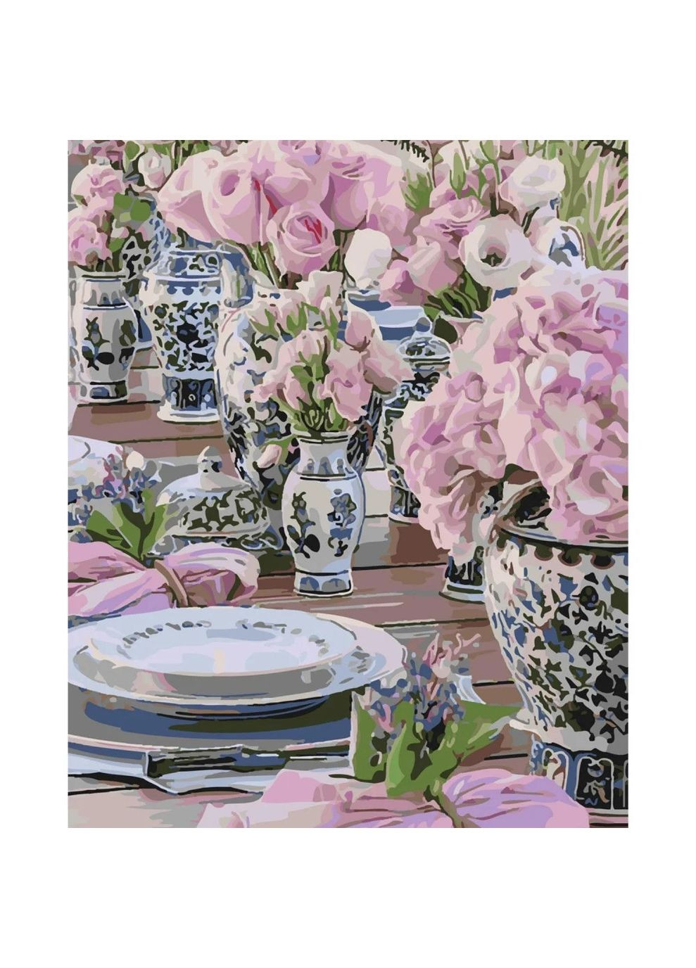 Набір для розпису SY6113 "Сервірування з квітами" розміром (40х50) ( ) Strateg (328945113)