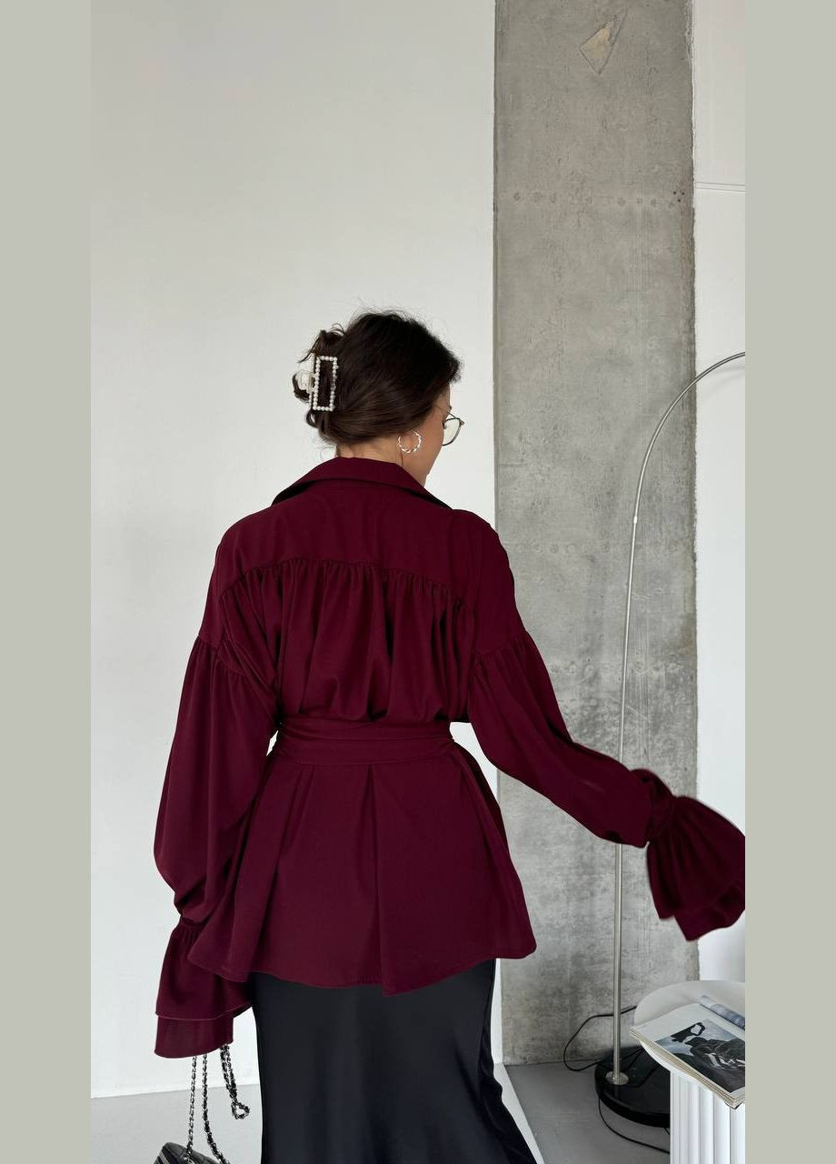 Бордовая повседневный рубашка однотонная Avanti